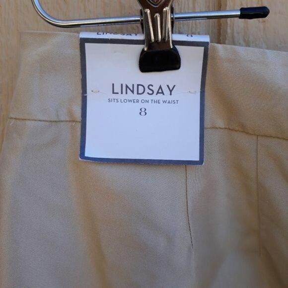 Ann Taylor Formal 100% Silk Lindsay Ankle Pants Metallic Tan Size 8 - Picture 8 of 11